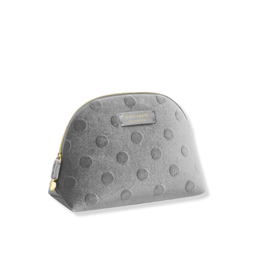 NWT Kate Spade Gray Dotted Cosmetic Case